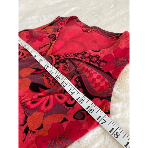 Tianelli Women’s Floral Paisley Pink Red Purple Surplus Sleeveless Top Sz‎ S - Picture 8 of 9